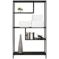 Regál GABE, čierna - čierna, Modern, kov/kompozitné drevo (100/178/33cm) - Mömax