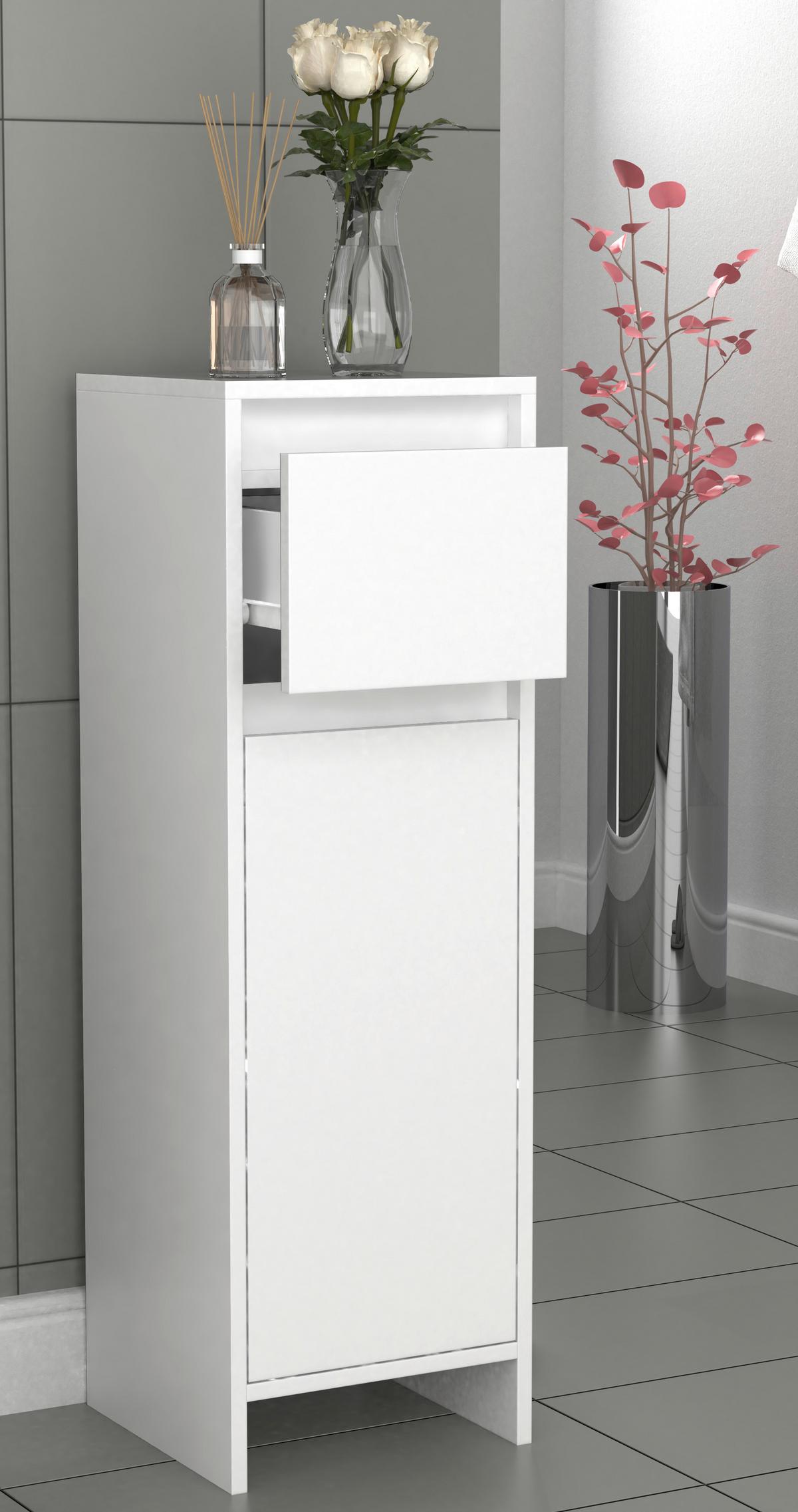 Highboard Malira Weiß B: 30 cm - Weiß, MODERN, Holzwerkstoff (30/95/30cm) - MID.YOU