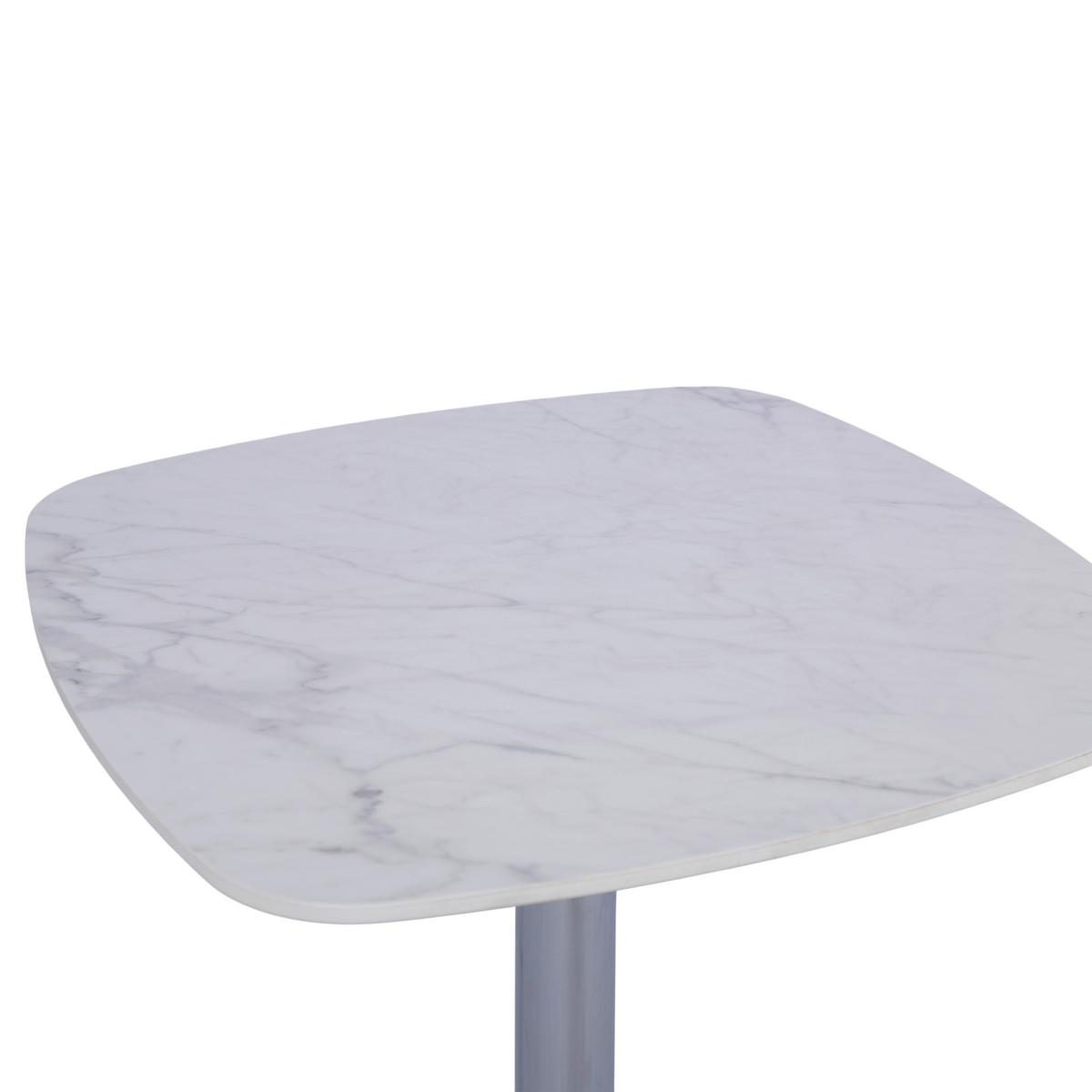 BISTRO STOLEK THEO -TREND- - bílá/barvy chromu, Moderní, kov/kámen (70/75/70cm) - Premium Living