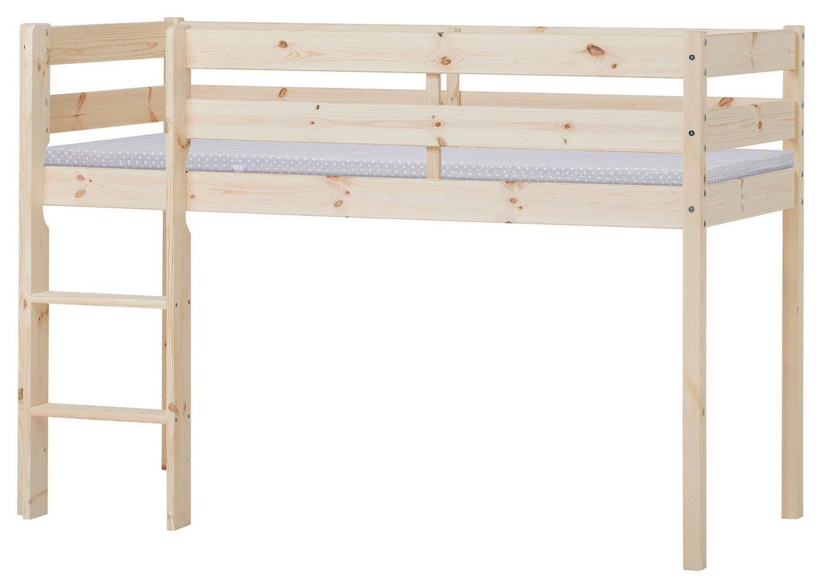 Hochbett Eco Comfort Kiefer Massiv, Lf: 70x160 Cm - Naturfarben/Kieferfarben, MODERN, Holz (70/160cm) - MID.YOU