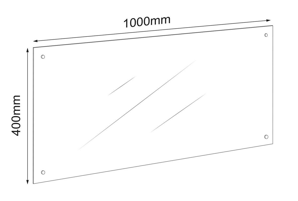 KÜCHENRÜCKWAND Mattglas B: 100cm - Transparent, Trend, Glas (100/40cm) - MID.YOU