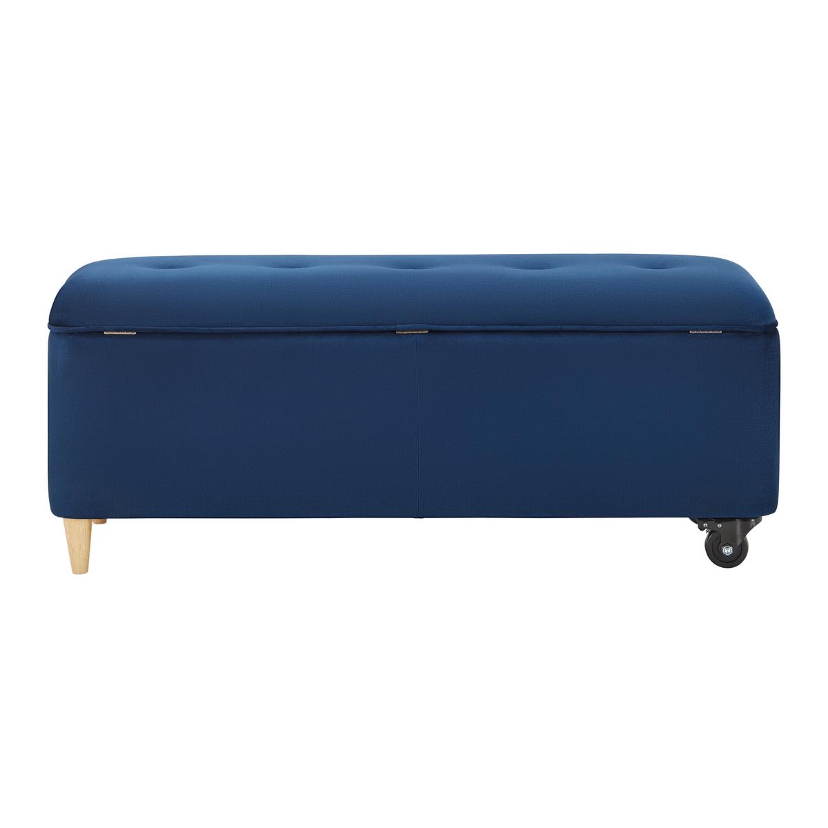 Lavica s úl.priestorom ELLA modrá - modrá/čierna, Modern, drevo/textil (124/48/43cm) - Bessagi Home
