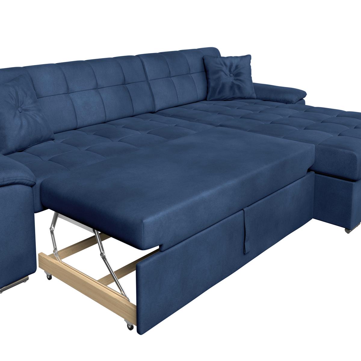 Ecksofa Bali blau, 208x120cm - Blau, Trend, Textil (257/167cm) - Livetastic