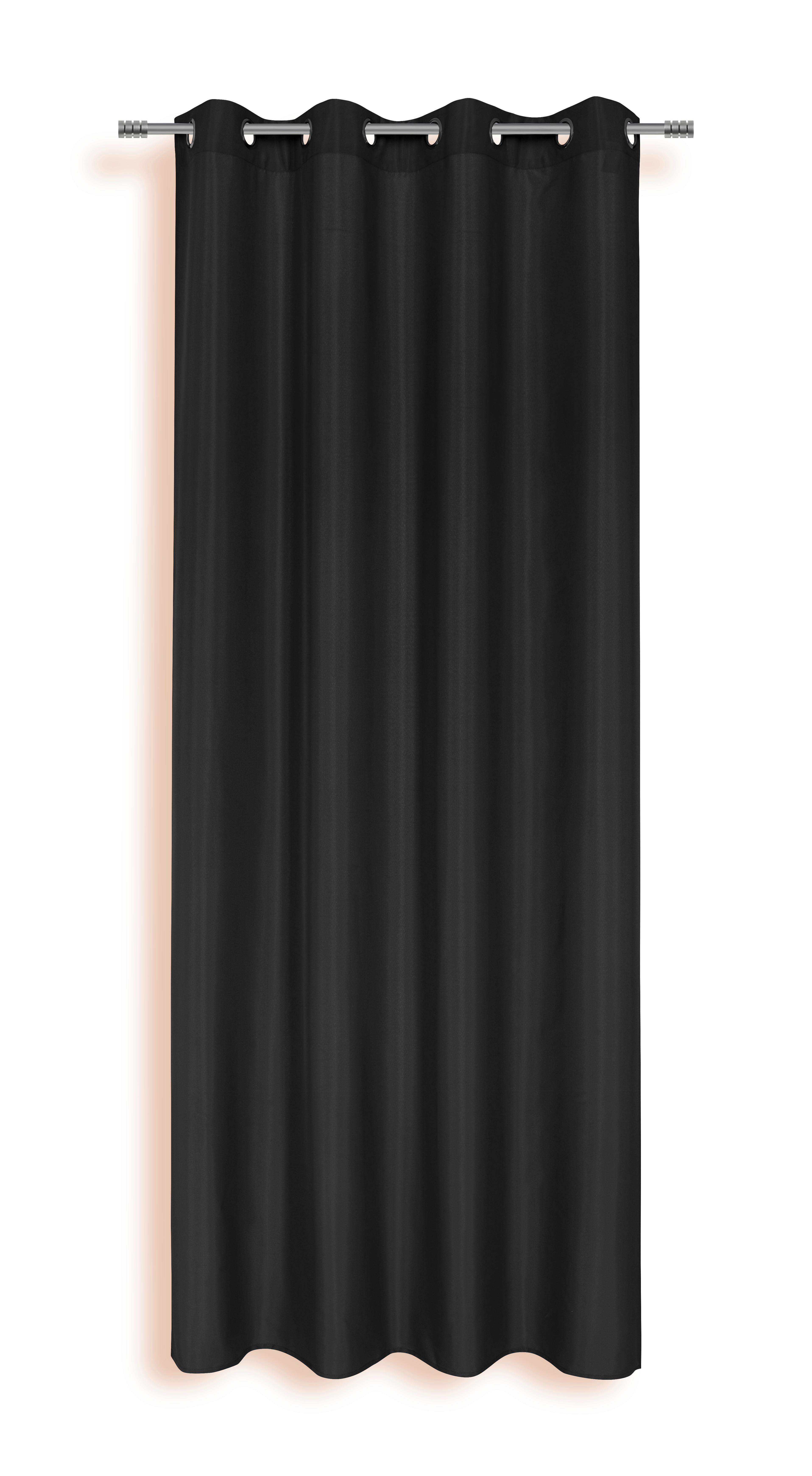 Vorhang Mit Ösen Isolde 140x245 cmschwarz - Schwarz, KONVENTIONELL, Textil (140/245cm) - Ondega