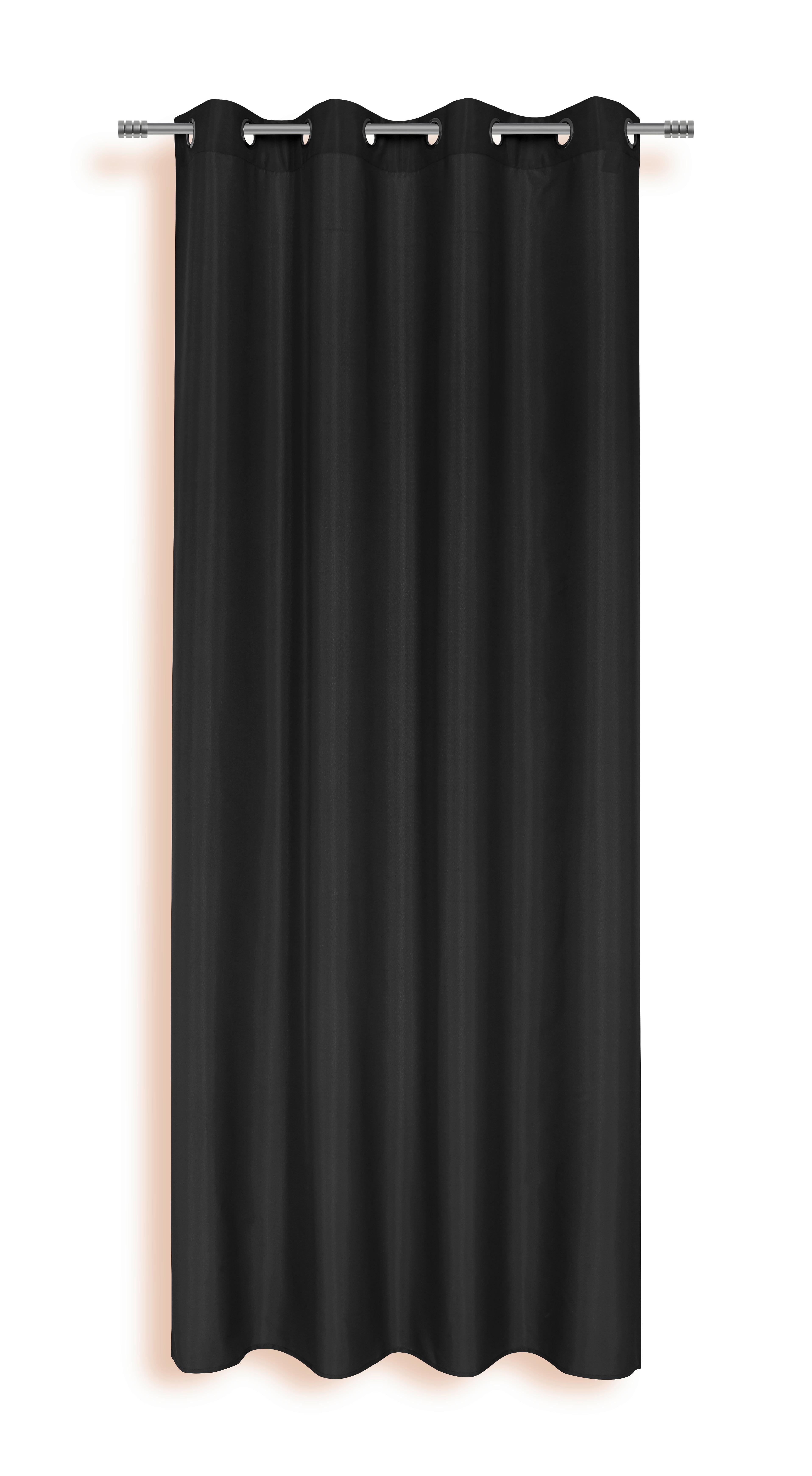 Készfüggöny Isolde - Fekete, konvencionális, Textil (140/245cm) - Ondega