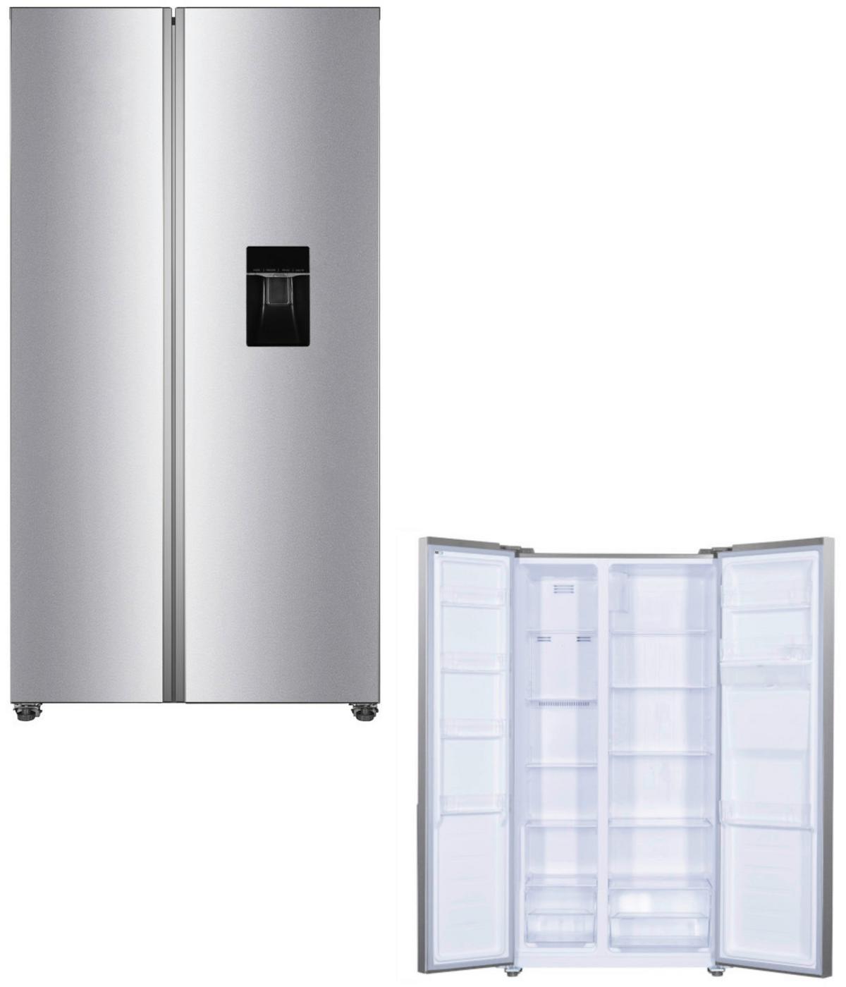 Side-By-Side Sbs255-151eixwd Silberfarben mit Wasserspender - Silberfarben, Basics, Kunststoff/Metall (90/177/59cm) - PKM