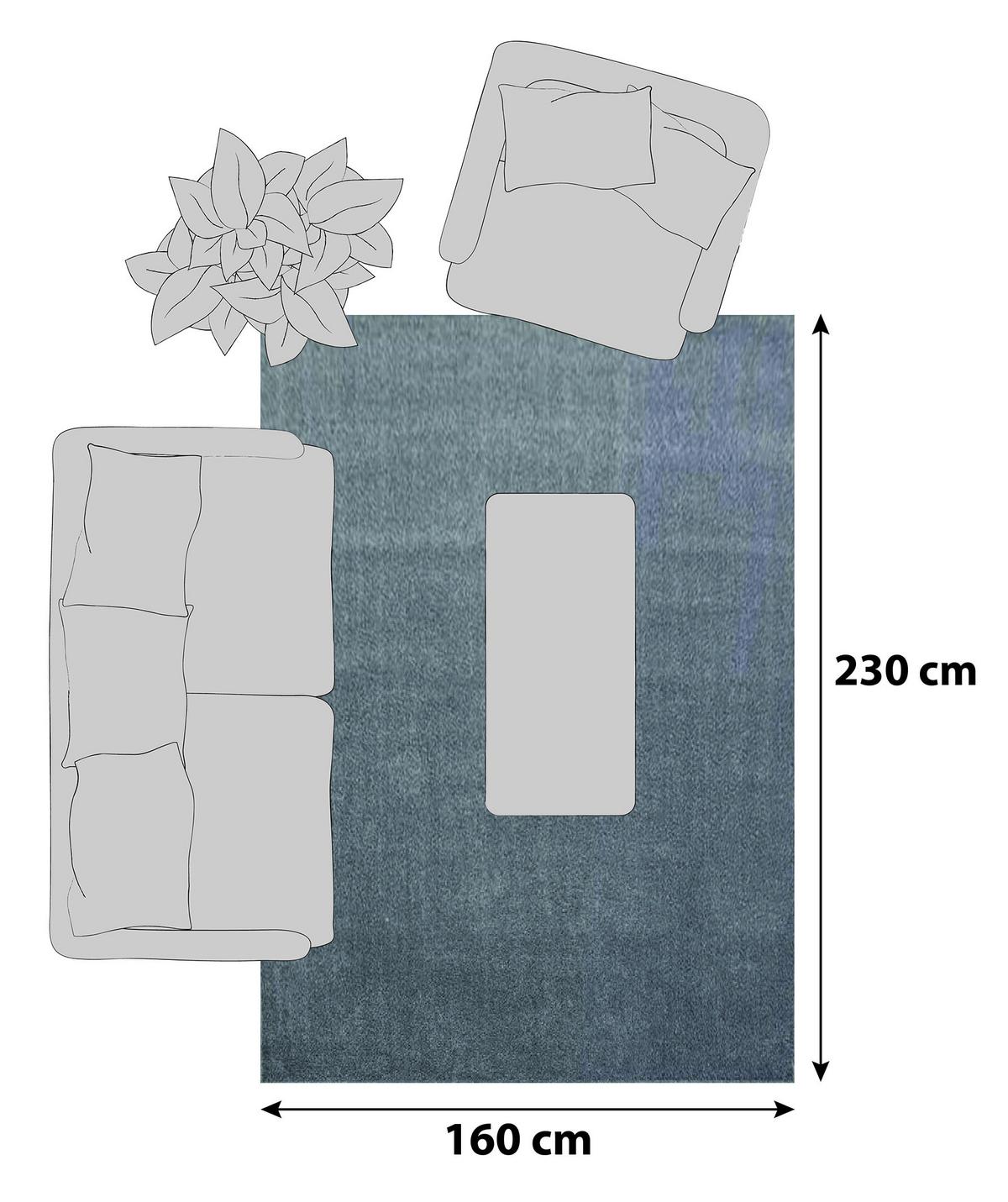 Hochflor Teppich Hellgrau Ata 160x230 Cm - Hellgrau, Design, Textil (160/230cm) - Novel