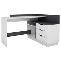 Eckschreibtisch Mit Stauraum 105 Cm Belfast Schwarz/weiß - Schwarz/Weiß, LIFESTYLE, Holzwerkstoff (129/105/84cm) - MID.YOU