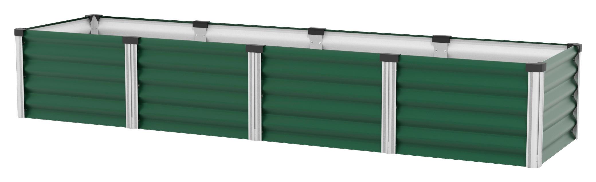 Hochbeet Stahl Linus 65x40,3x245 cm Dunkelgrün - Dunkelgrün/Alufarben, Basics, Metall (65/40,3/245cm)