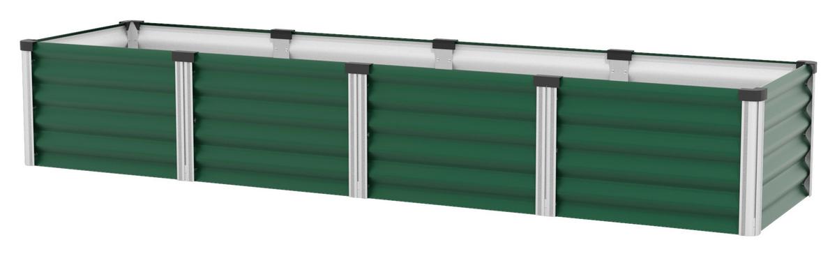 Hochbeet Stahl Linus 65x40,3x245 Cm Dunkelgrün - Dunkelgrün/Alufarben, Basics, Metall (65/40,3/245cm)