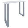 Bartisch Xona B 140x50 - Silberfarben/Weiß, KONVENTIONELL, Holzwerkstoff/Metall (140/102/50cm)