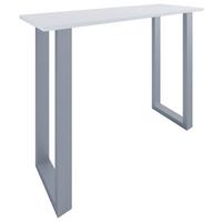 Bartisch Xona B 140x50 - Silberfarben/Weiß, KONVENTIONELL, Holzwerkstoff/Metall (140/102/50cm)