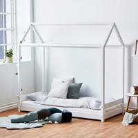 Hausbett Eco One Weiß, Lf: 70x160 cm - Weiß/Naturfarben, MODERN, Holz (70/160cm) - MID.YOU