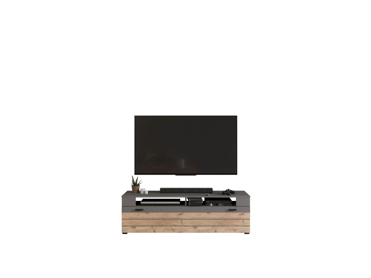 Tv- Element Freno B: 140 Cm Grau Nb, Nox Oak Dekor - KONVENTIONELL, Holzwerkstoff (140/42/40cm) - MID.YOU