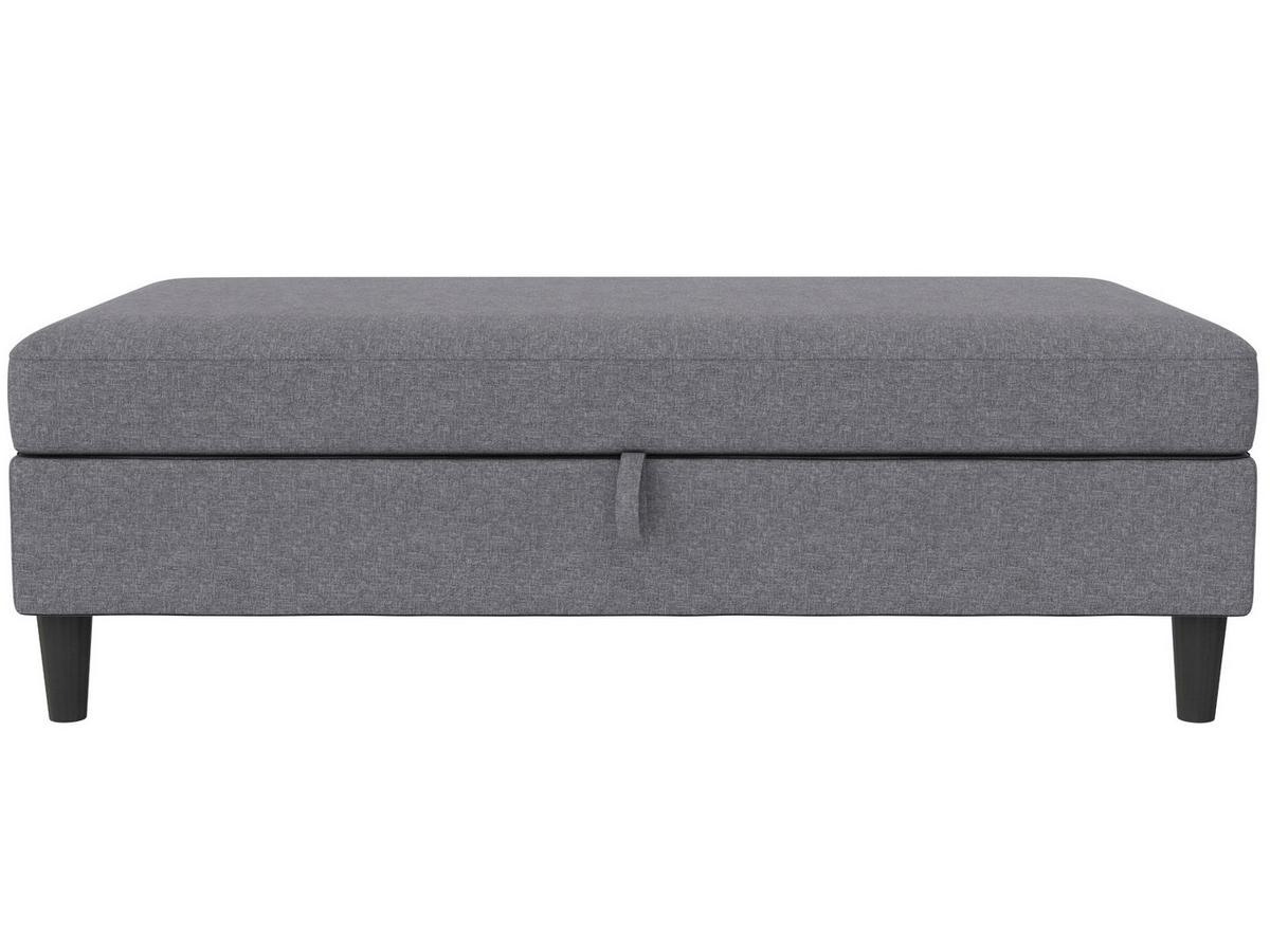 Hocker Hannover Grau, mit Stauraum - Schwarz/Grau, Basics, Textil (130/43/69cm) - Livetastic