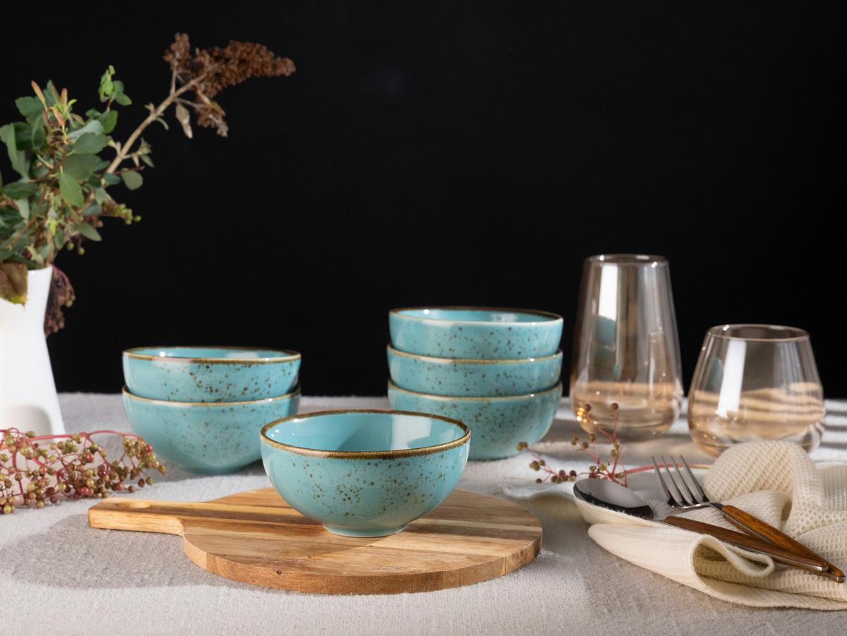 SADA MISEK NA OMÁČKU NATURE COLLECTION - tyrkysová, Trend, keramika (11,5cm) - Creatable