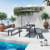 Gartenbank Bogota - Dunkelgrau, Trend, Metall (200/44/39.5cm) - Beldano