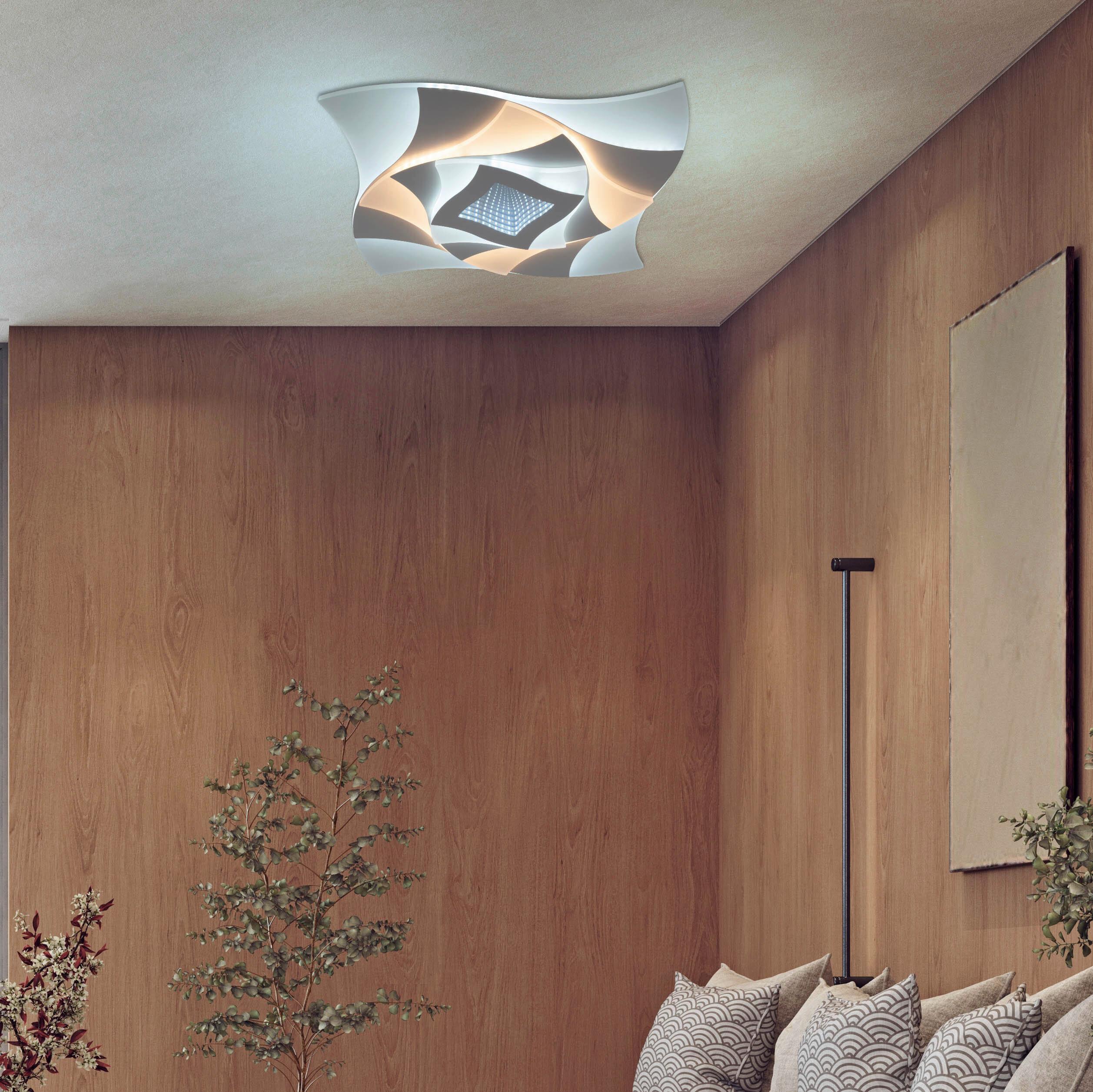 LED-Deckenleuchte 1408477 Liora - Weiß, KONVENTIONELL, Kunststoff/Metall (48/48/6cm) - Näve