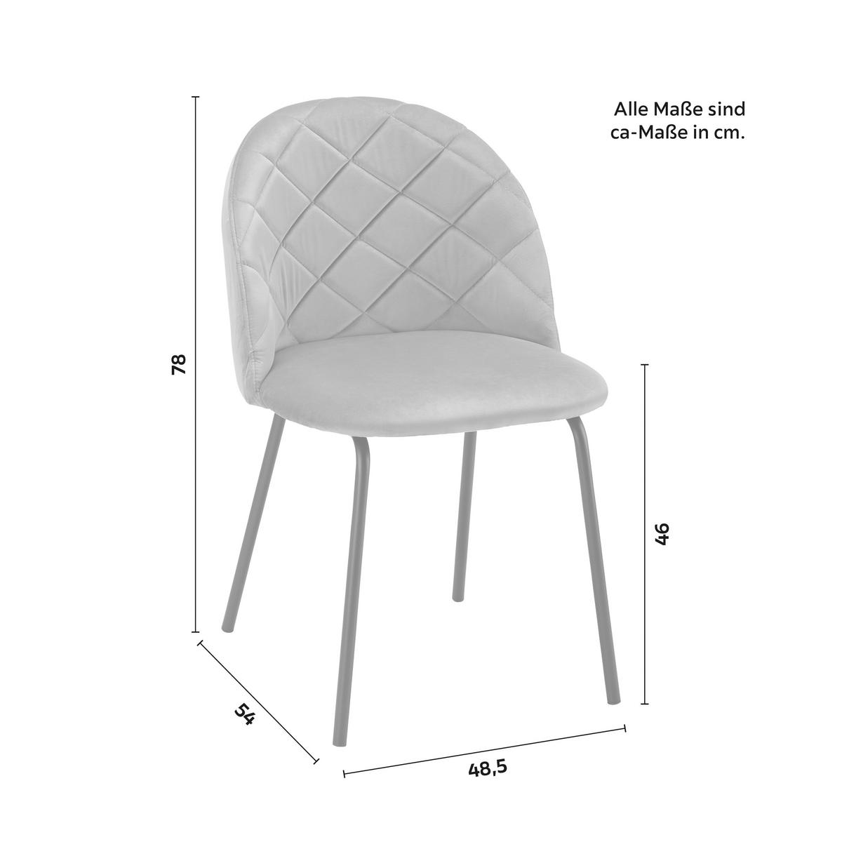 Židle Selina šedá - šedá/černá, Moderní, kov/dřevo (48,5/78/54cm) - Modern Living