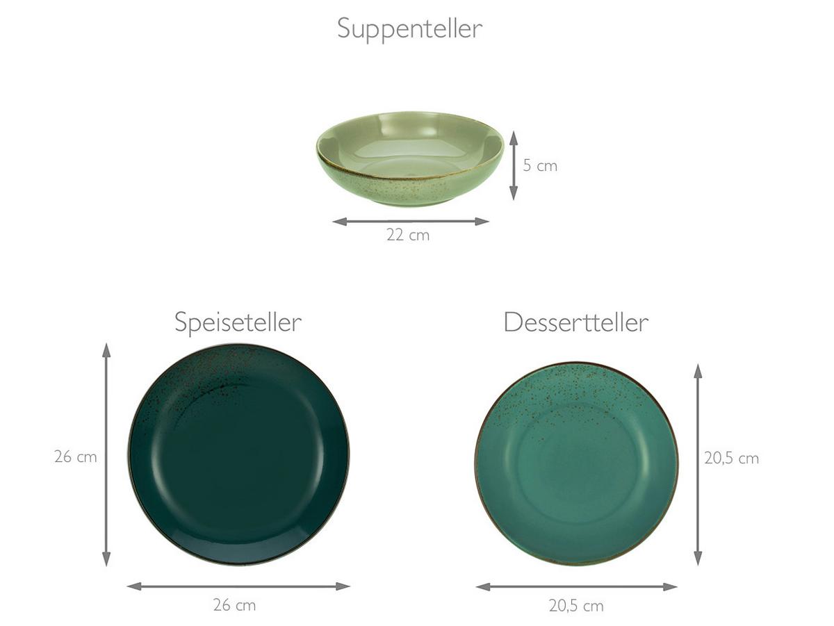 Jedálenský servis 12-dielny - viacfarebná, keramika (31,5/31,5/38cm) - Creatable