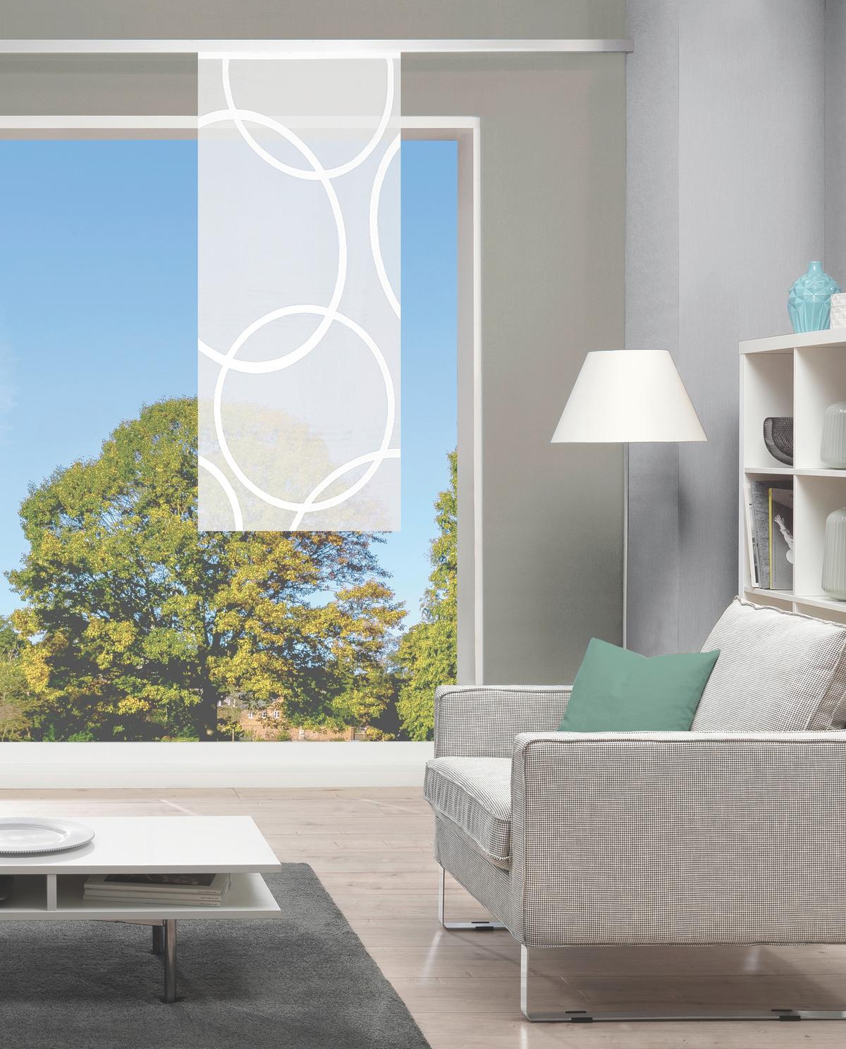 Flächenvorhang Pinale Weiß B: 57 Cm - Weiß, Basics, Textil (57/145cm)