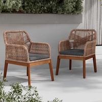 ZÁHRADNÁ STOLIČKA FINN - sivá/farba tíku, Modern, kov/drevo (64/87/65cm) - Mömax