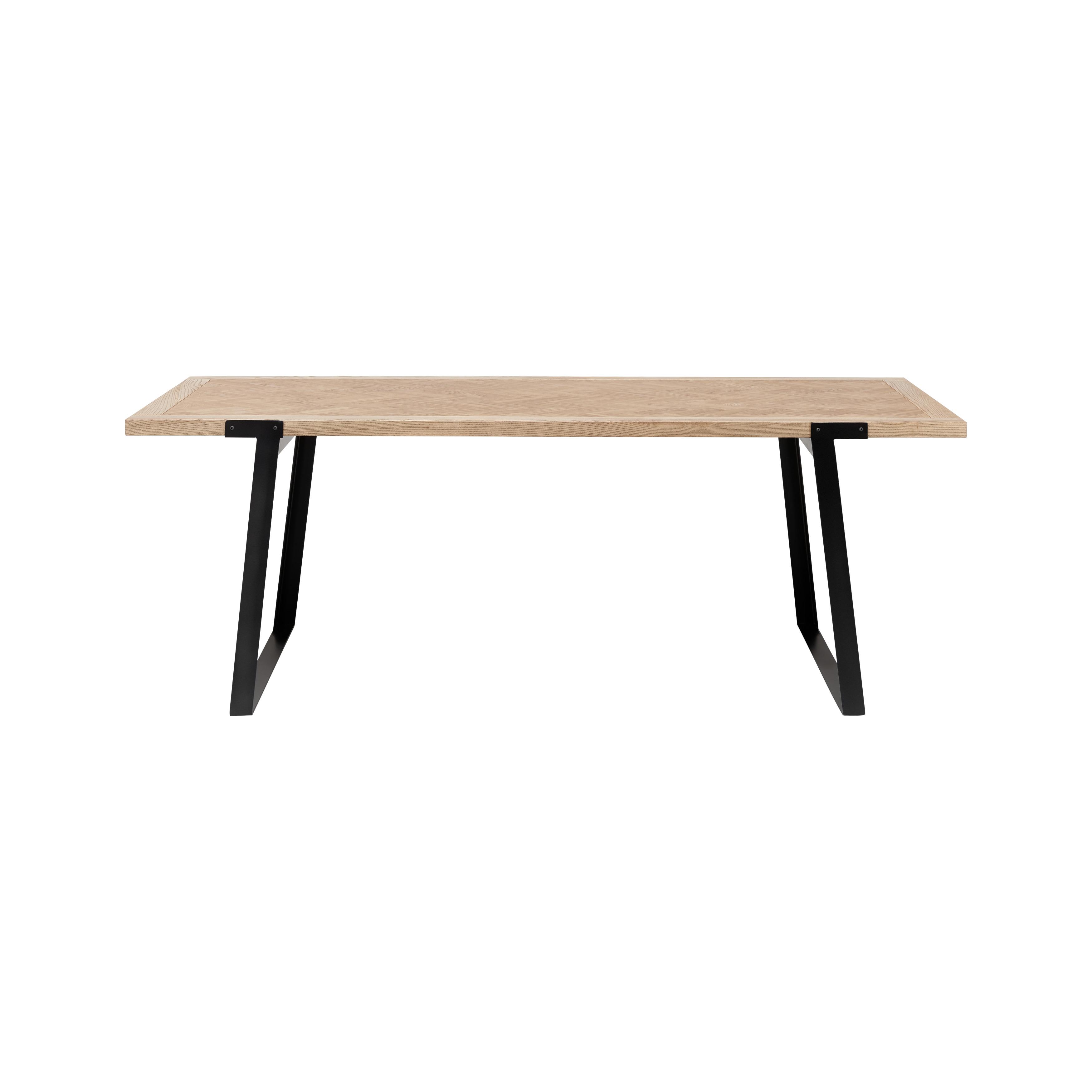 Jedálenský Stôl Milano 220x100 Cm - čierna/farby jaseňa, Moderný, kov/drevo (220/100/78cm) - Bessagi Home