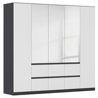 Drehtürenschrank Mainz Grau/Weiß B: 226 cm - Silberfarben/Weiß, Basics, Holzwerkstoff (226/210/54cm) - Rauch Möbel