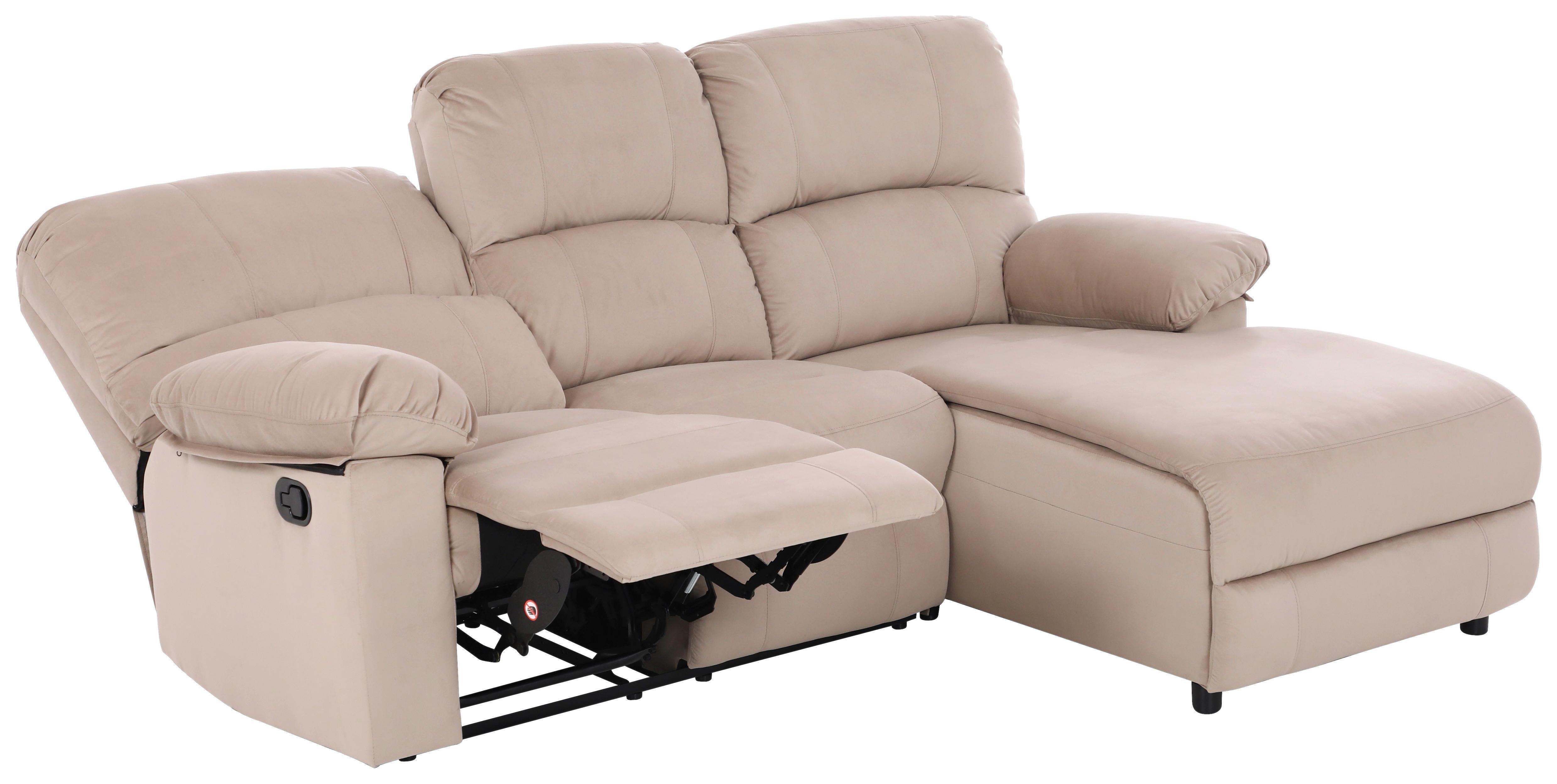 Ecksofa Boston - Beige/Schwarz, Basics, Textil/Metall (216/159cm) - P & B