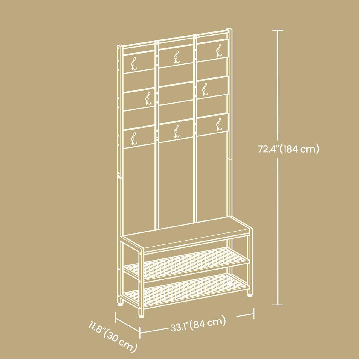 Garderobe Clothes Horse - Schwarz/Braun, MODERN, Holzwerkstoff/Metall (84/182/30cm) - MID.YOU