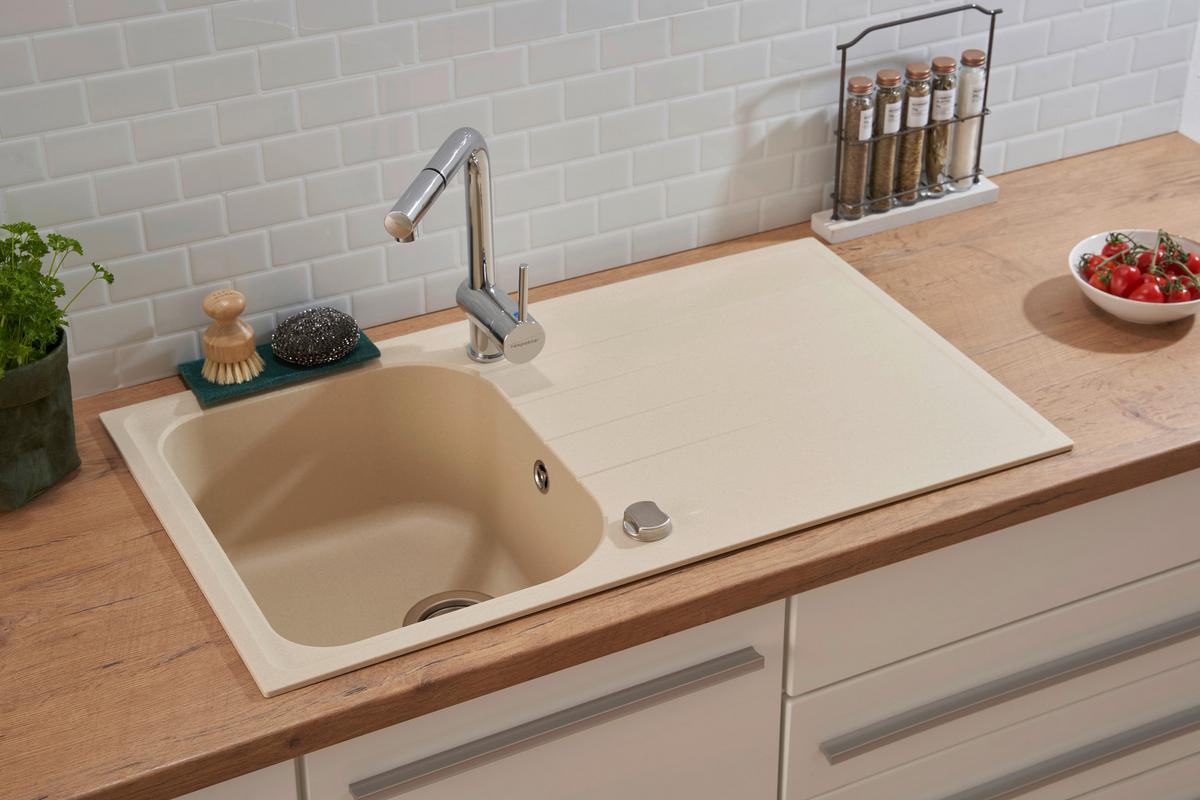 Spüle Respekta Granitspüle - Beige, Trend, Stein (86/20,9/50cm) - Respekta