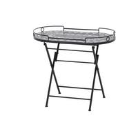 Gartentisch Klappbar Metall/Keramik L 67,5 cm - Schwarz, KONVENTIONELL, Keramik/Metall (67,5/41/60cm) - Siena Garden