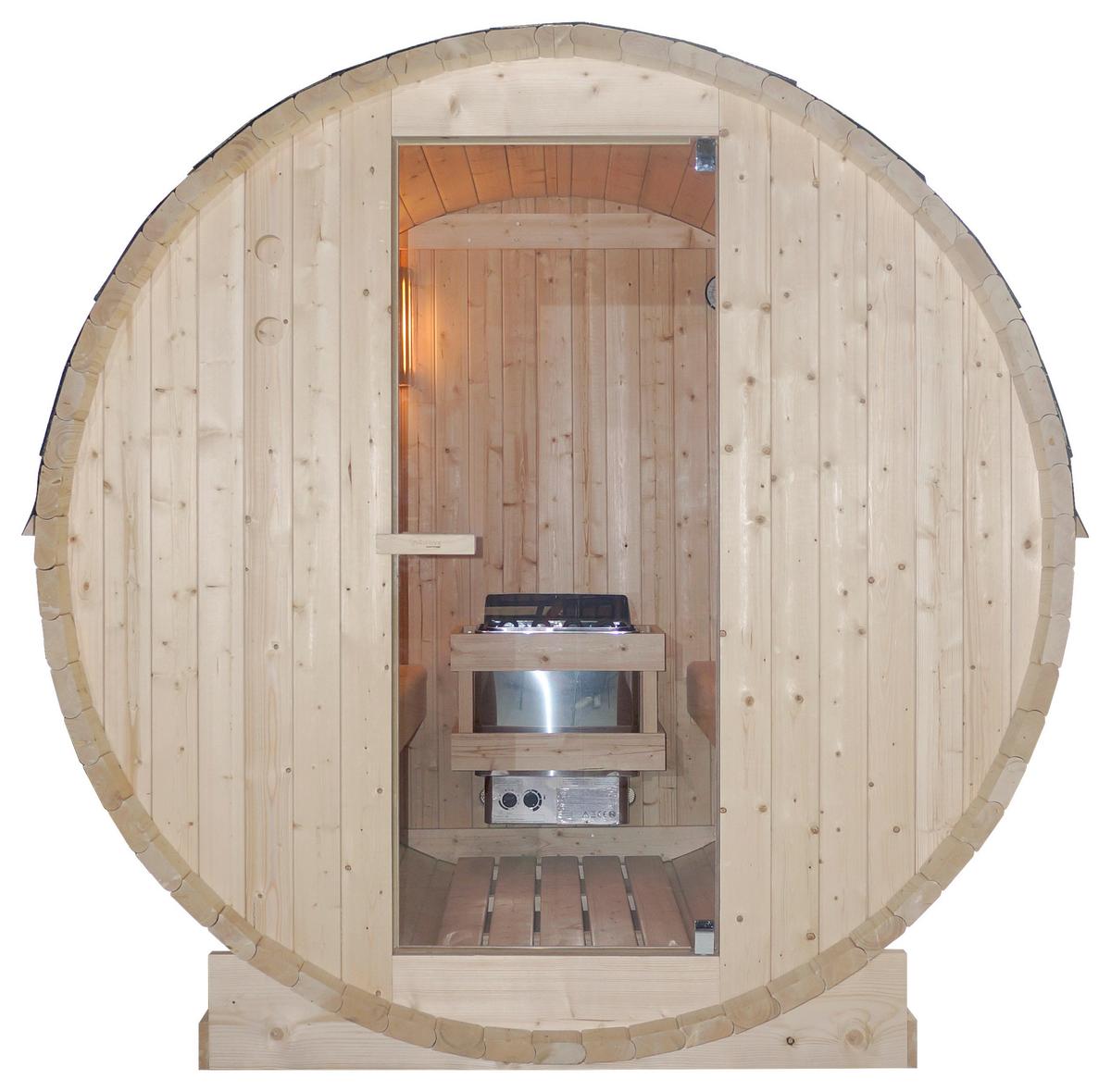 Saunafass Tromsö Fichtefarben B: 180 Cm - Fichtefarben, KONVENTIONELL, Glas/Holz (189/180/191,5cm) - Sanotechnik