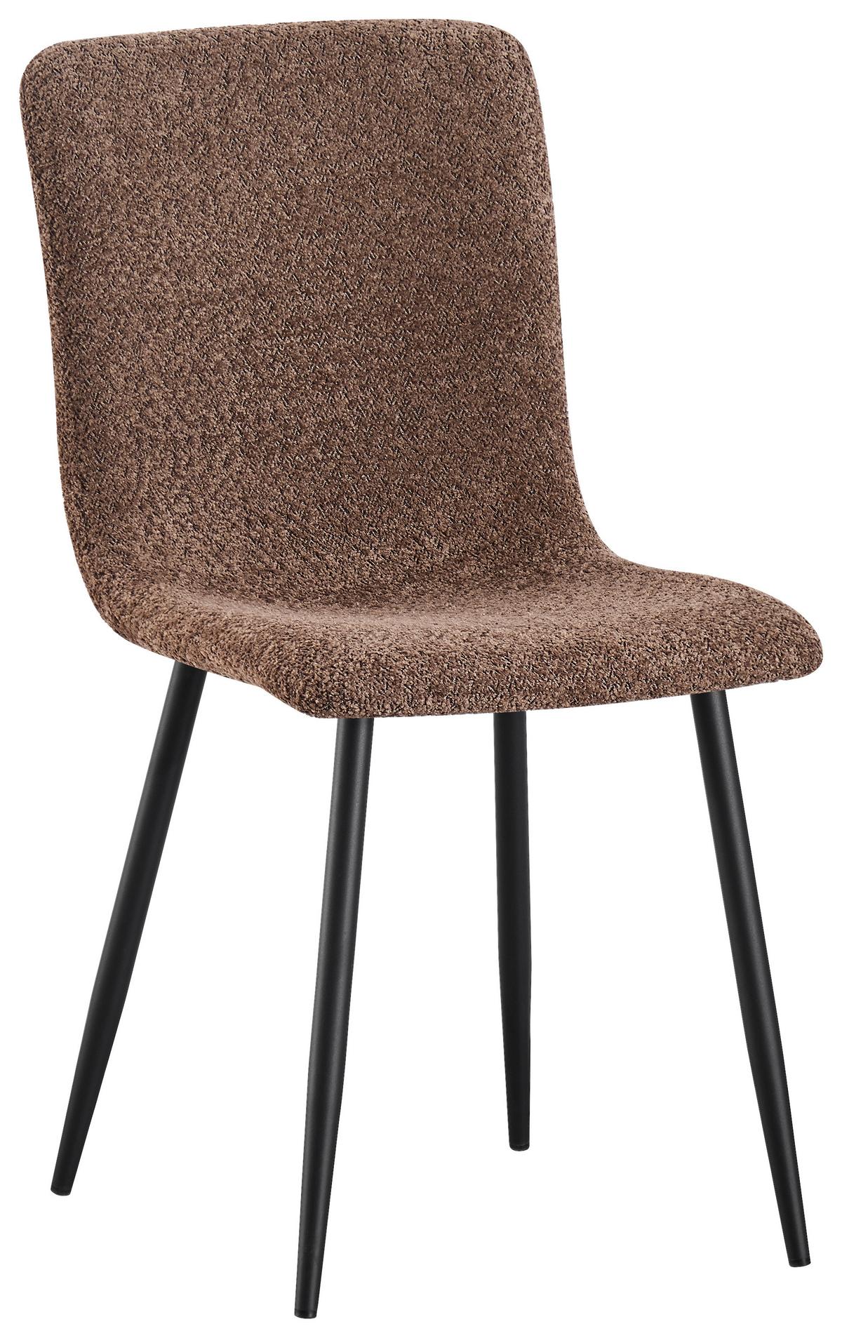 Esszimmerstuhl Narvik Braun Echtholz Beine - Schwarz/Braun, MODERN, Holz/Textil (43/86/54,5cm) - MID.YOU