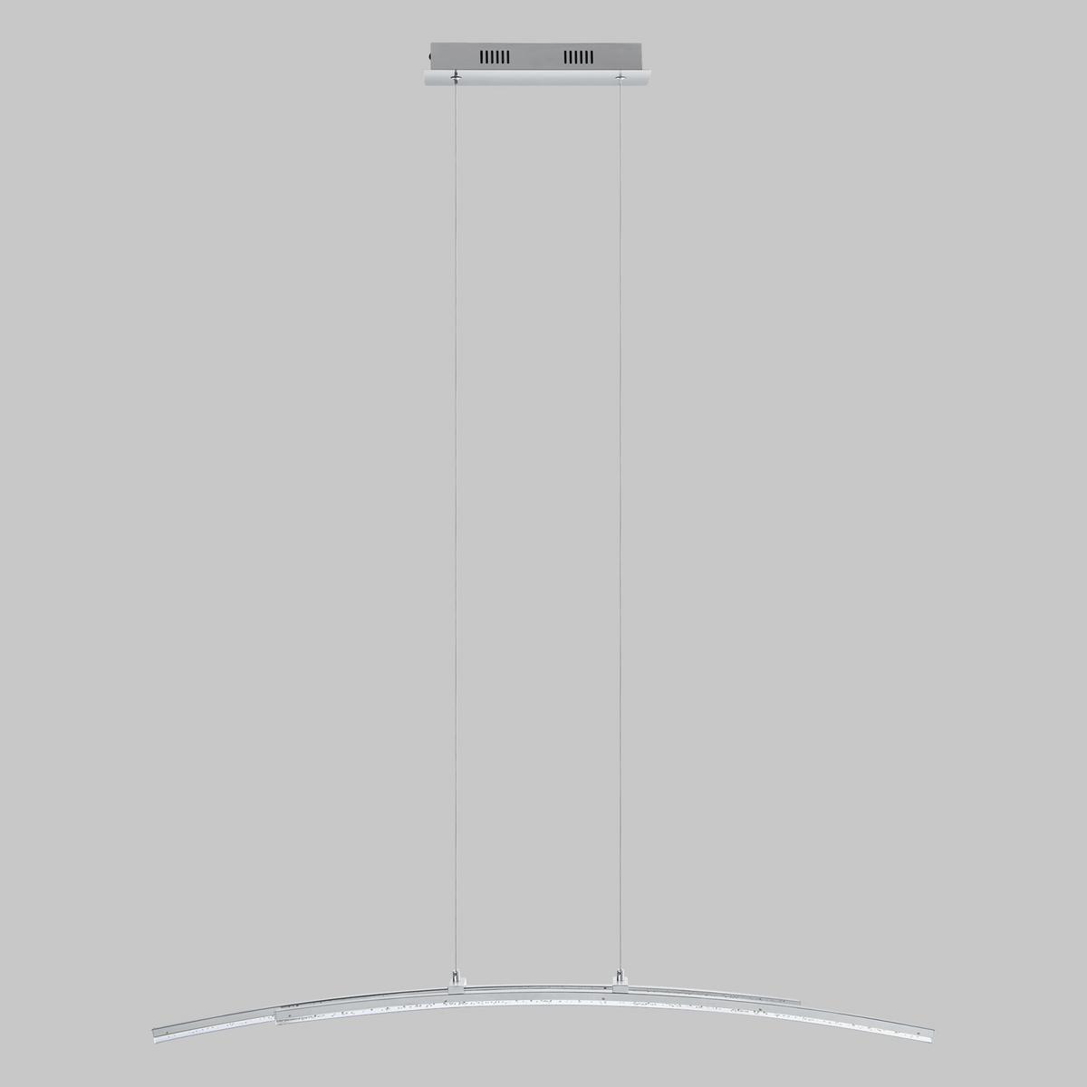 Led-hängeleuchte Pertini H: 150 Cm Mit 2 Leuchtröhren - Chromfarben/Transparent, MODERN, Kunststoff/Metall (96/8/150cm)