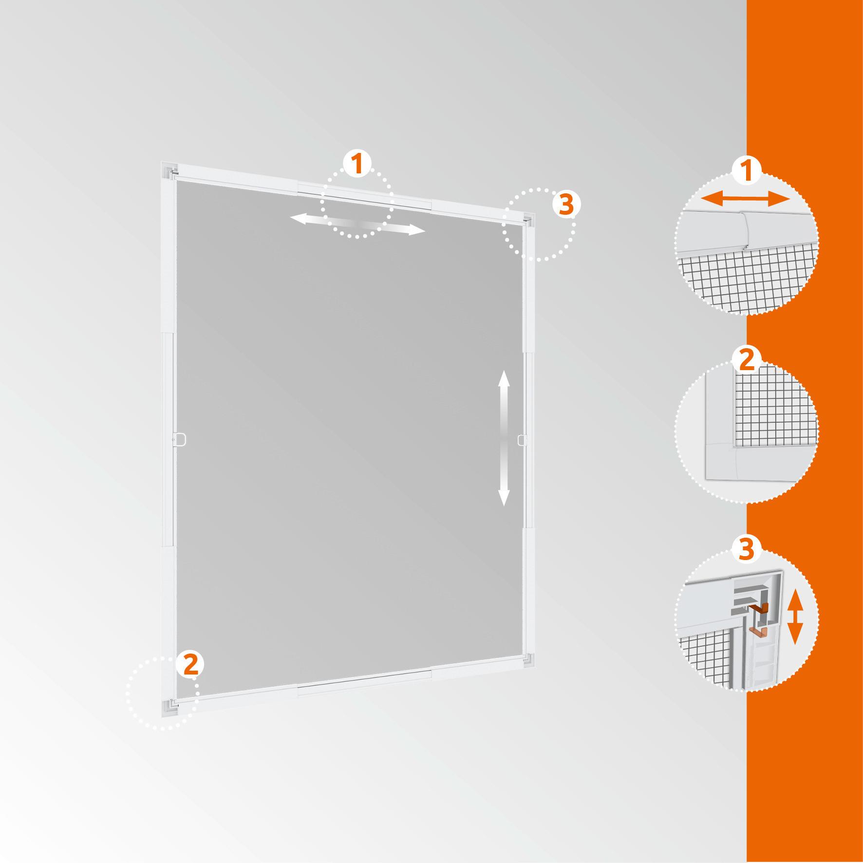 Fliegengitter Fenster Flexi Fit 130x150 W - Weiß, Basics (130/150cm)