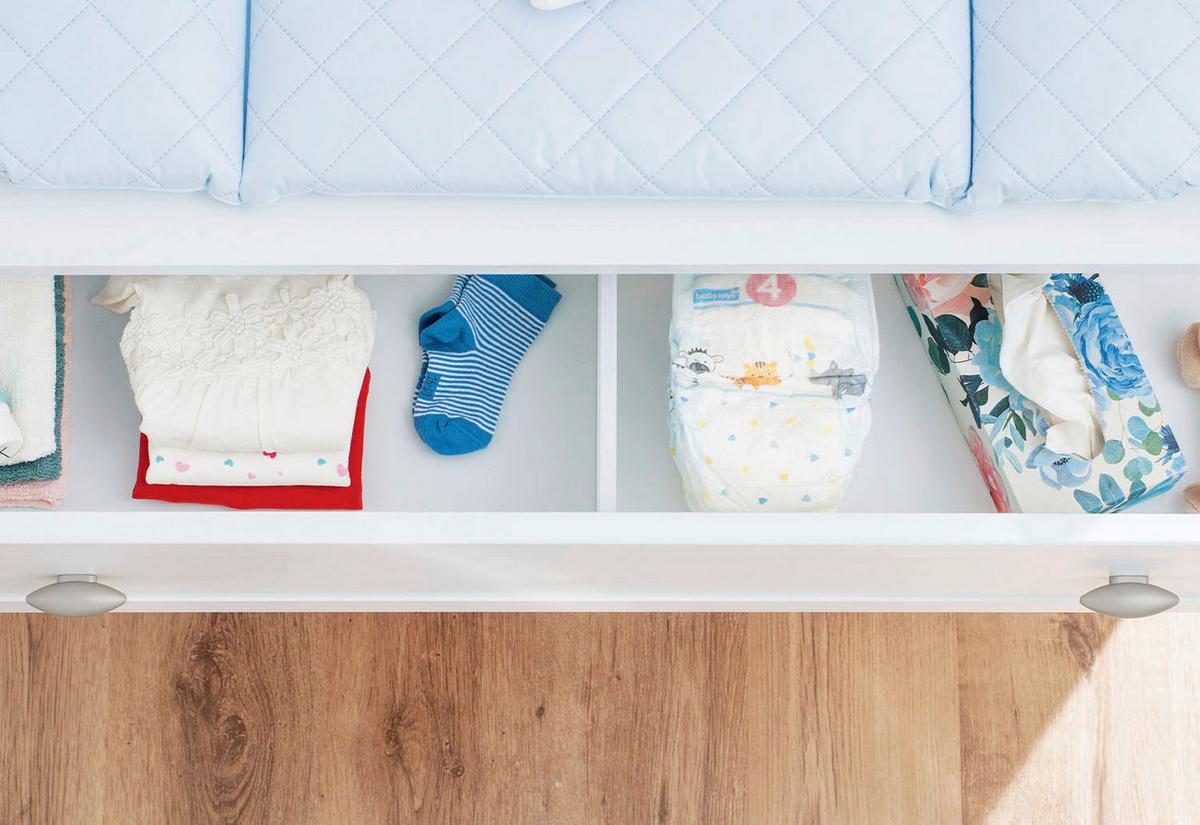 Babyzimmer 100025b Laura - Weiß, Trend, Holzwerkstoff (145/75/90cm) - Pinolino