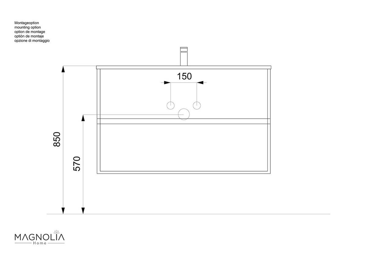 BADEZIMMER Limes, Eichefarben B: 100 cm - Eichefarben/Weiß, Basics, Keramik/Holzwerkstoff (100cm) - MID.YOU