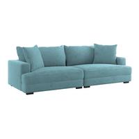 Big Sofa Pelle Mit Kissen B: 261 Cm Hellblau - Wengefarben/Hellblau, Trend, Textil (261/124cm) - Luca Bessoni