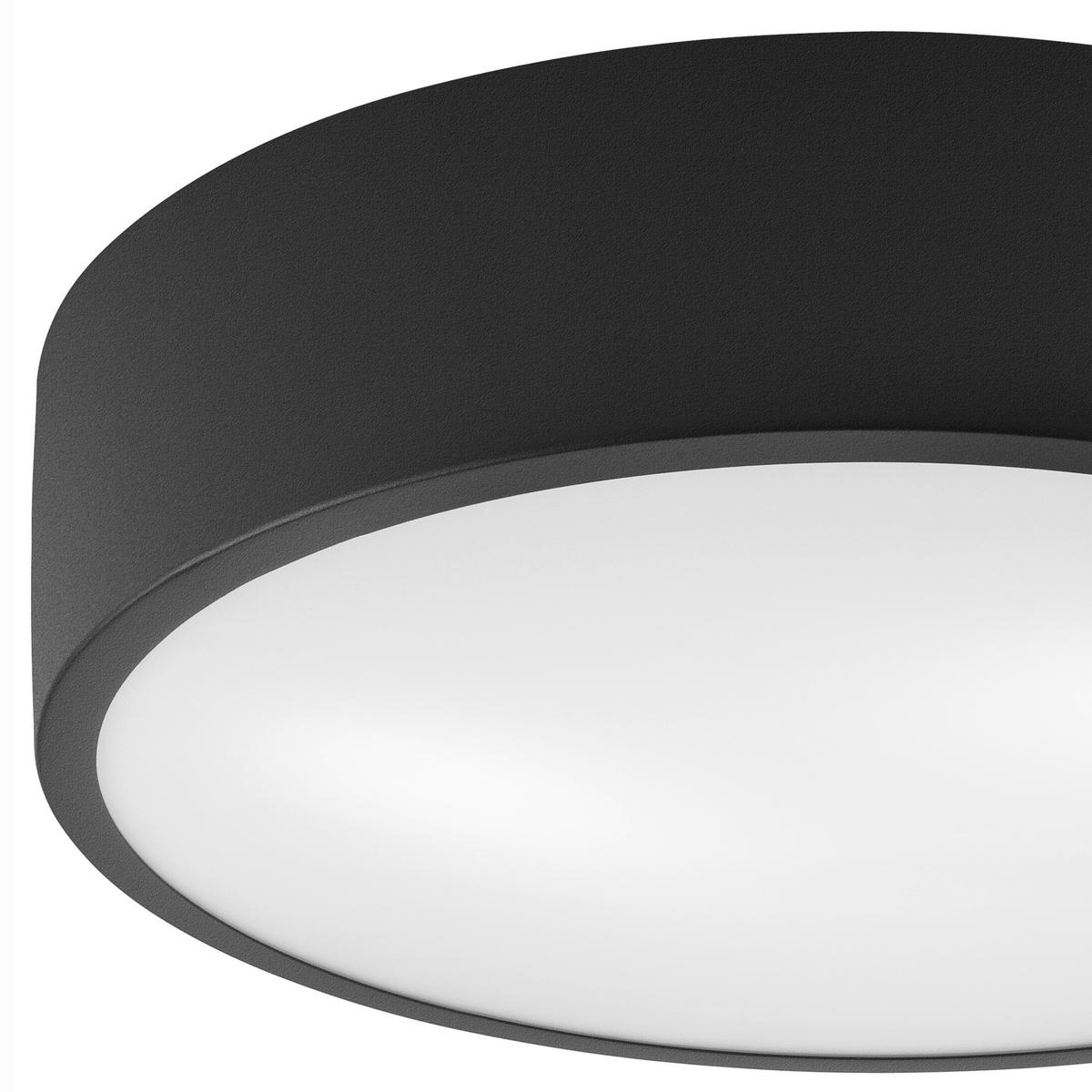 Deckenleuchte Dante Schwarz Hochglanz D:36cm - Schwarz Hochglanz, KONVENTIONELL, Glas/Metall (36/8cm)