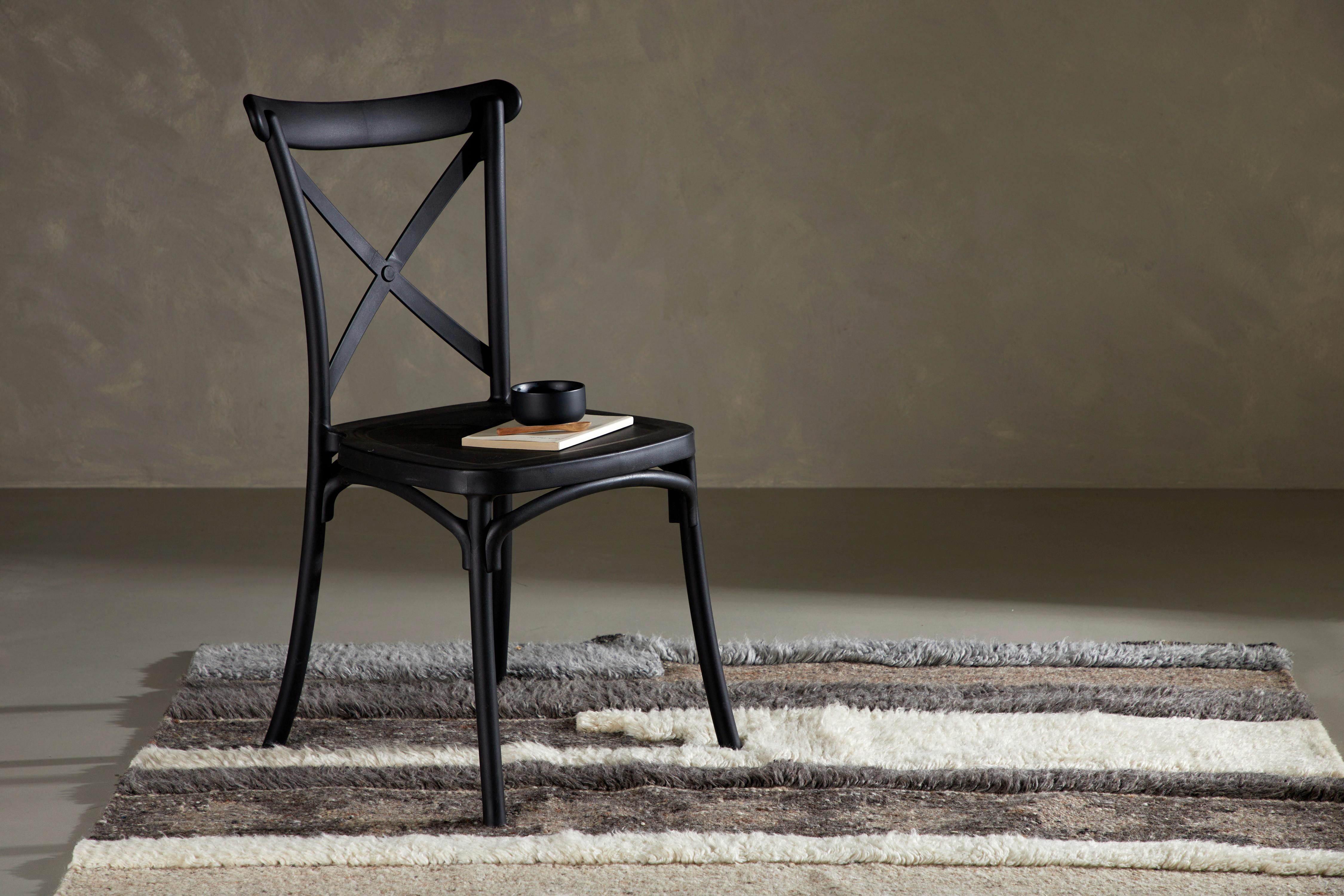 Stuhl-Set Crosett - Schwarz, Design, Kunststoff (52/90/55cm) - Livetastic