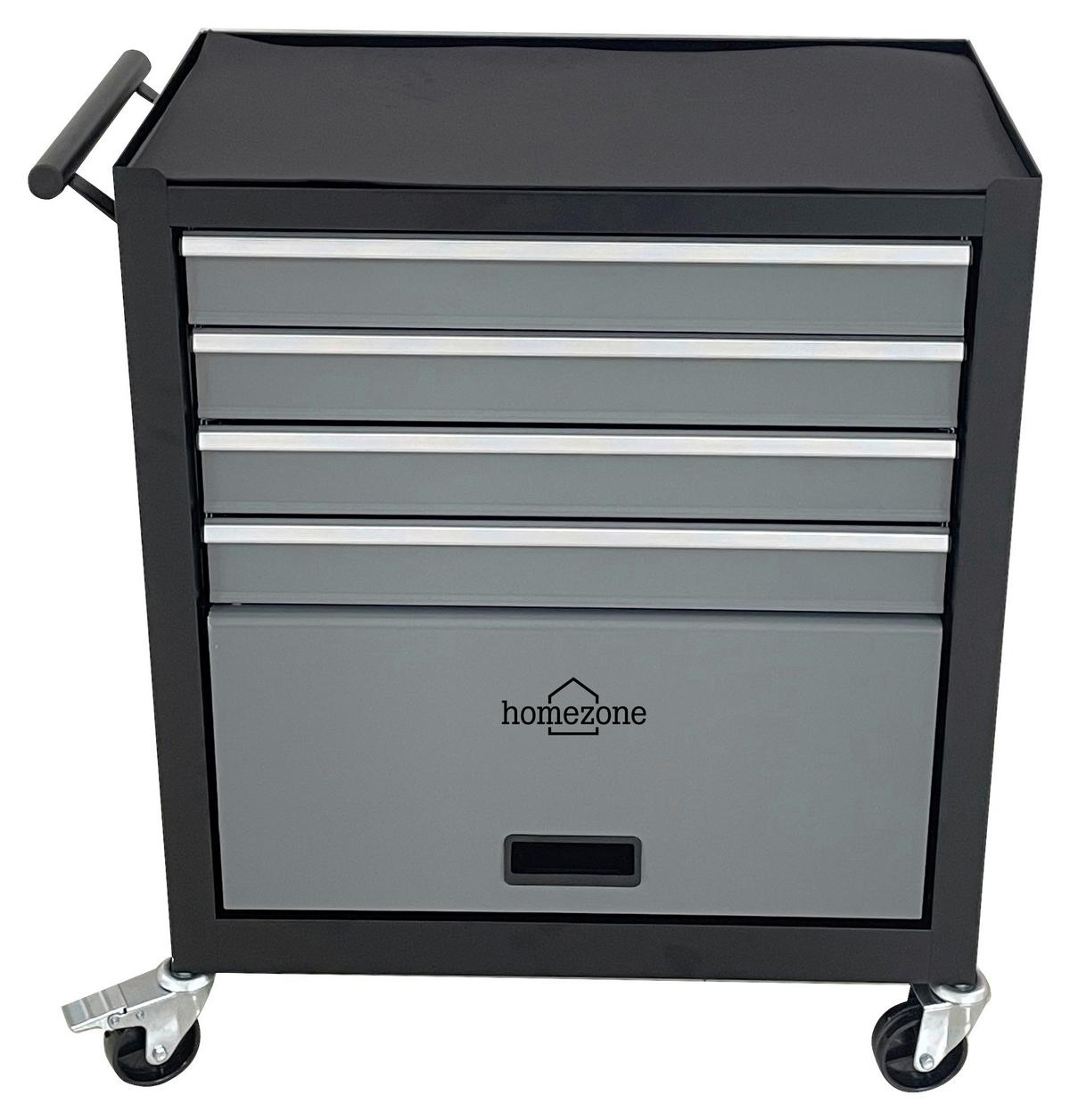 Werkstattwagen Josef - Silberfarben/Schwarz, Basics (72,4/103,3/47cm)