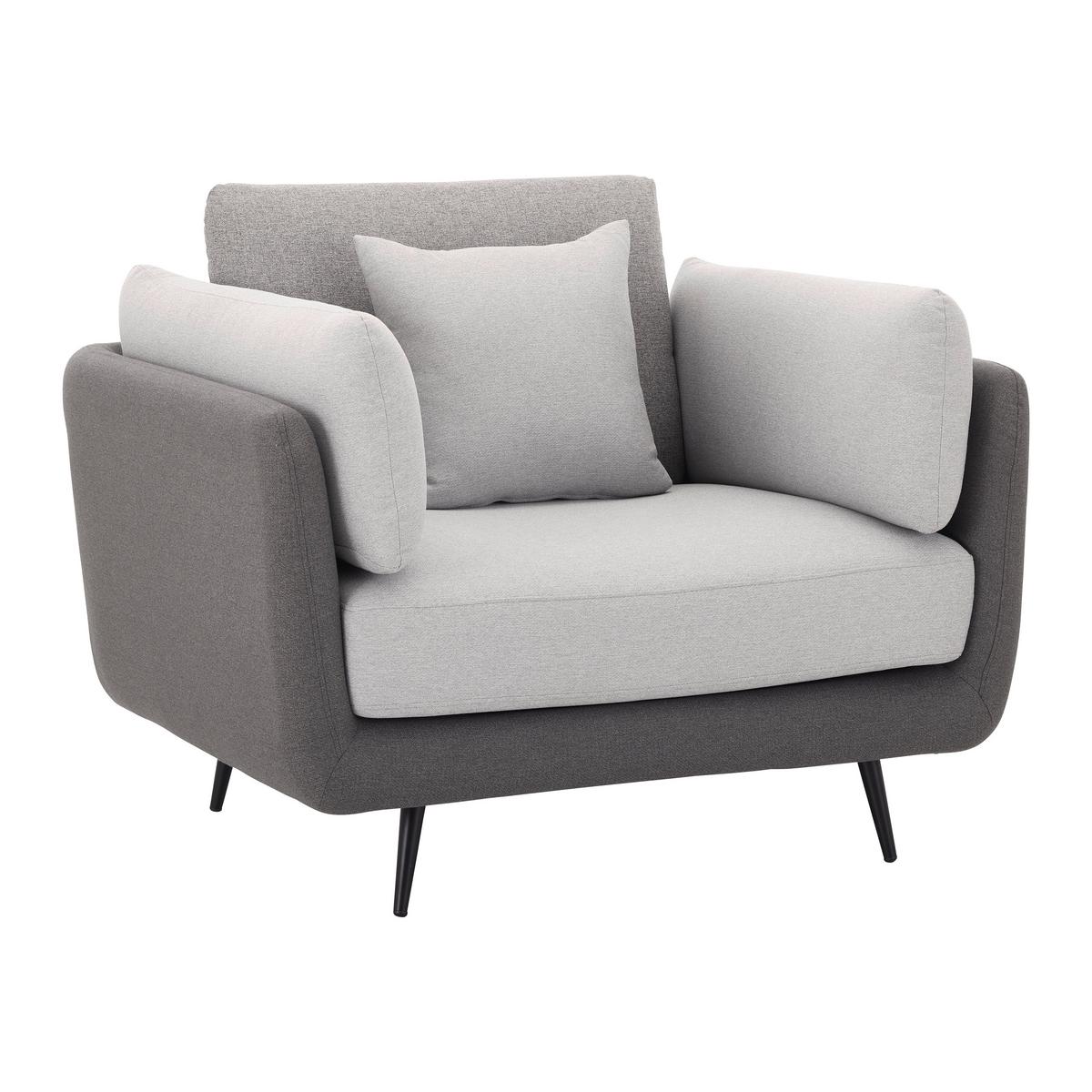 Kreslo GENESIS - čierna/sivá, Modern, kov/drevo (112/65/91cm) - Bessagi Home