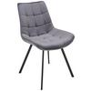 Schalenstuhl Chris Grau Samt Gepolstert - Schwarz/Grau, MODERN, Textil/Metall (54/86/62cm) - Luca Bessoni