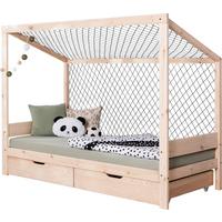 Bodenbett mit Bettkasten 90x200 cm Naturfarben - Naturfarben, MODERN, Holz (90/200cm) - MID.YOU