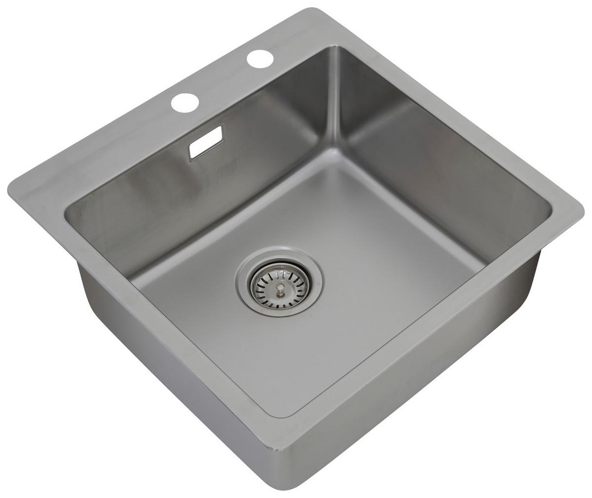 Spüle Respekta Inox Edelstahl Bxt: 50x50 cm - Edelstahlfarben, Trend, Metall (50/22,8/50cm) - Respekta