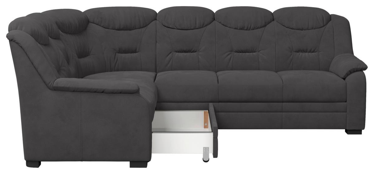 Ecksofa Marcus - Anthrazit/Schwarz, Basics, Textil (211/263cm) - MID.YOU