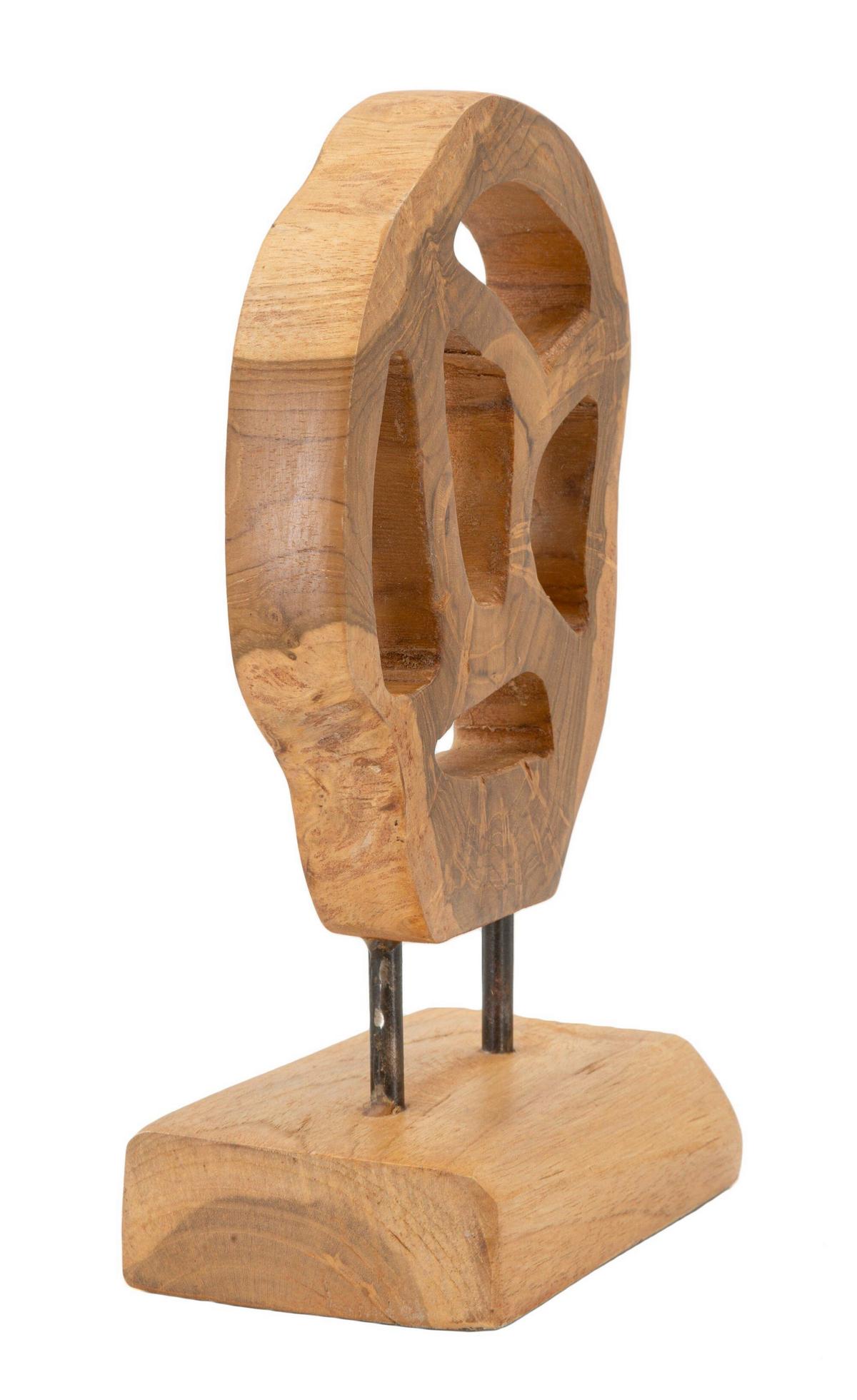 Skulptur Lubang Teak Braun, B: 18 cm - Braun, Basics, Holz (18/27/10cm)