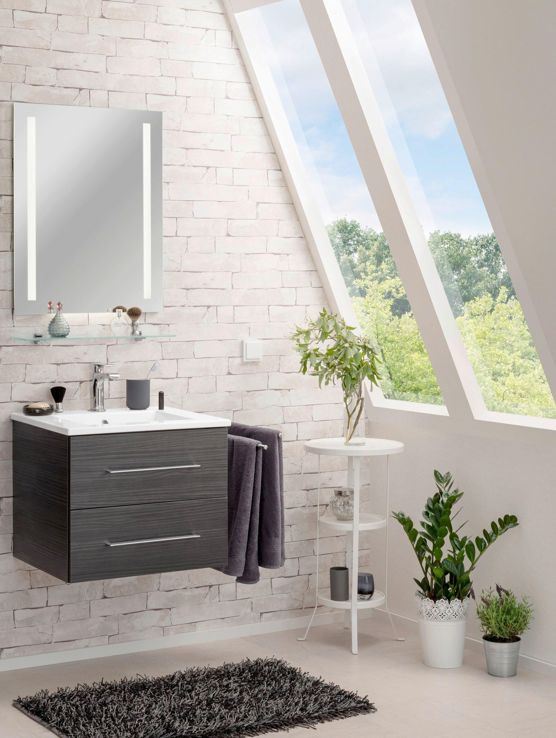 Badezimmer B.Perfekt Eichefarben 3-Teilig - Eichefarben/Weiß, Basics, Keramik/Holzwerkstoff (62,2/123,7/48cm) - MID.YOU