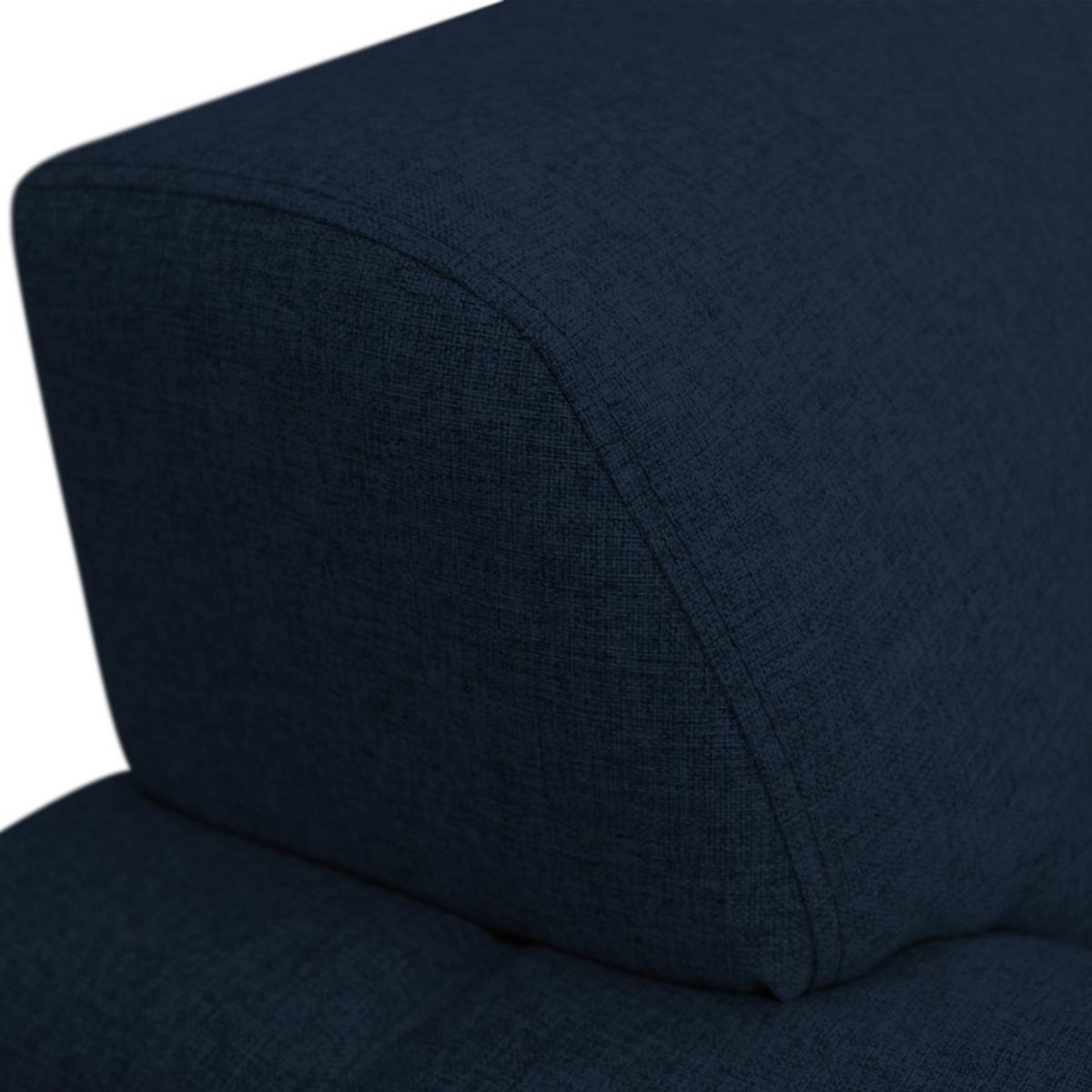 Ecksofa Delux Dunkelblau Mit Schlaffunktion Ottomane Rechts - Silberfarben/Dunkelblau, Design, Textil (266/266cm) - Livetastic